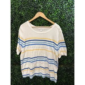Liz Claiborne, Knit Blouse, Soft Short Sleeve, Comfortable Casual Women’s XL